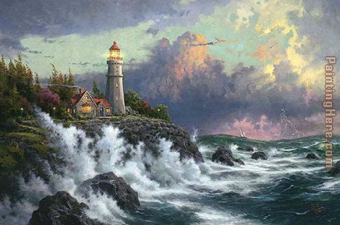 Conquering the Storms painting - Thomas Kinkade Conquering the Storms art painting